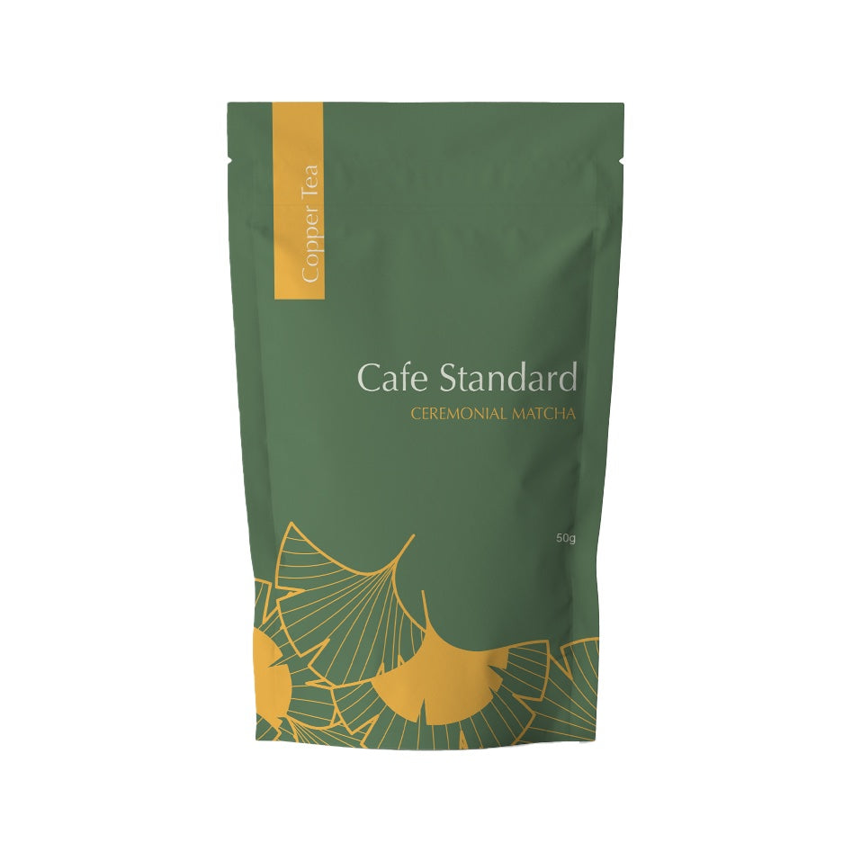 COPPER TEA Cafe Standard Ceremonial Matcha, Powdered Green Tea, 50g