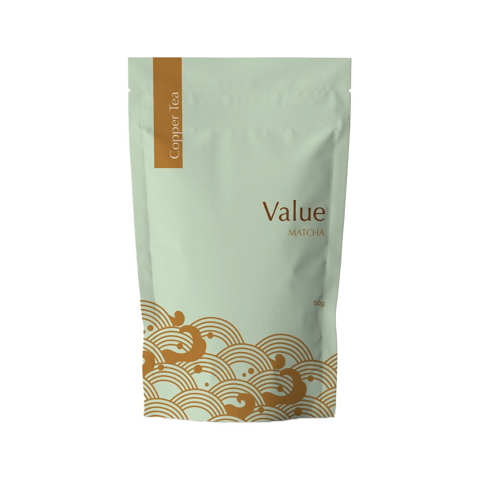 COPPER TEA Value Matcha, Powdered Green Tea for Professional Use, 50g