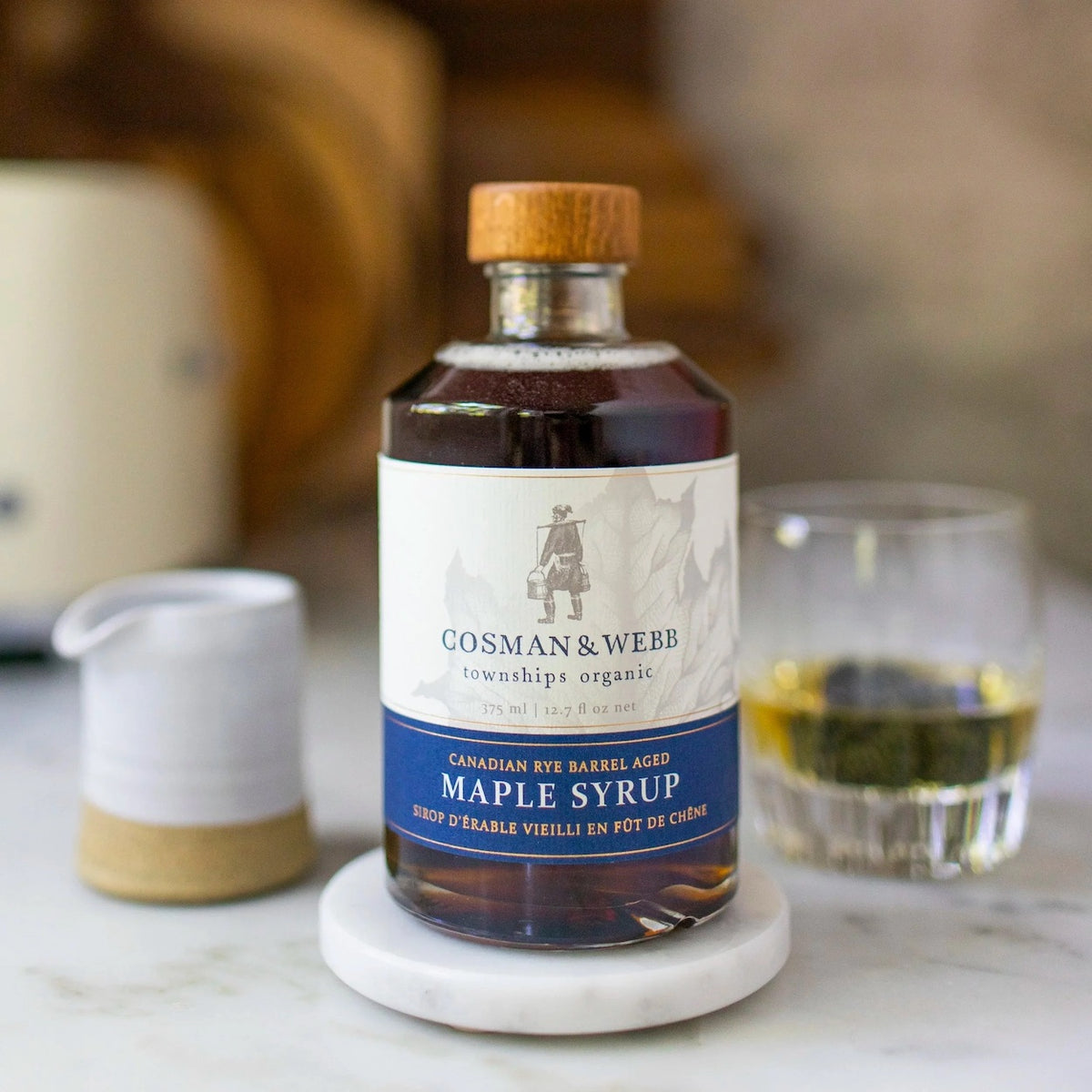 COSMAN & WEBB Organic Canadian Rye Barrel-Aged Maple Syrup, 375ml