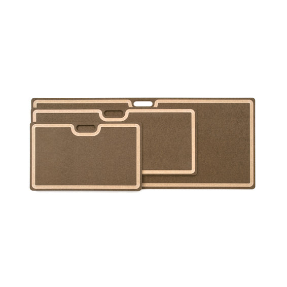 Three sizes of the Epicurean big game and butcher board in Nutmeg