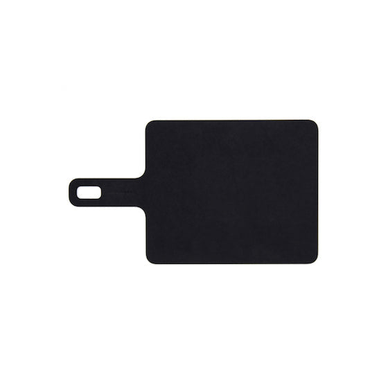 Black Epicurean small cutting board with a handle on a white background