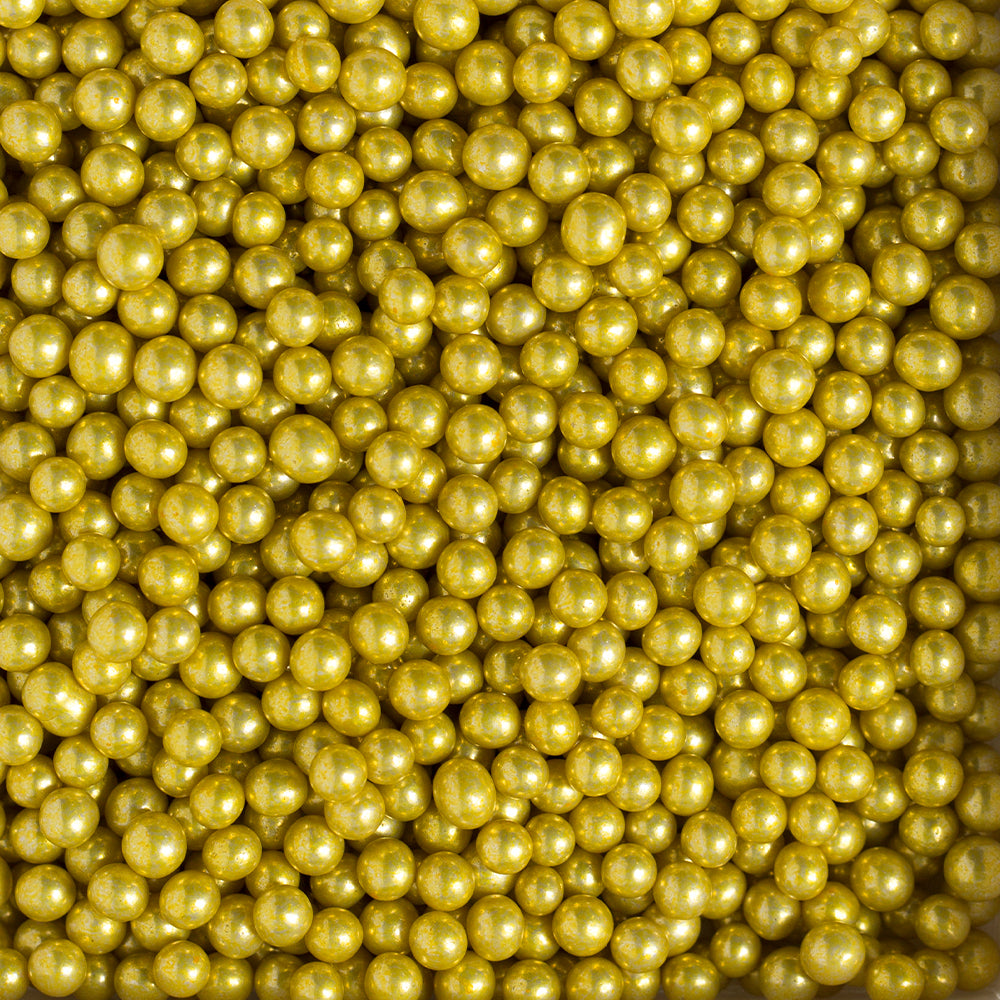 GUSTA SUPPLIES Metallic Gold Decorative Sugar Pearls, 5mm