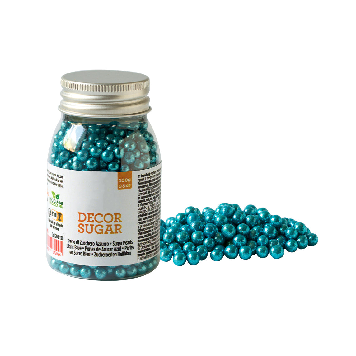 GUSTA SUPPLIES Metallic Light Blue Decorative Sugar Pearls, 5mm