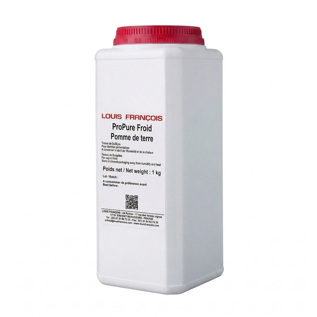 White container with red lid labeled 'Louis Francois ProPure Froid' on a white background