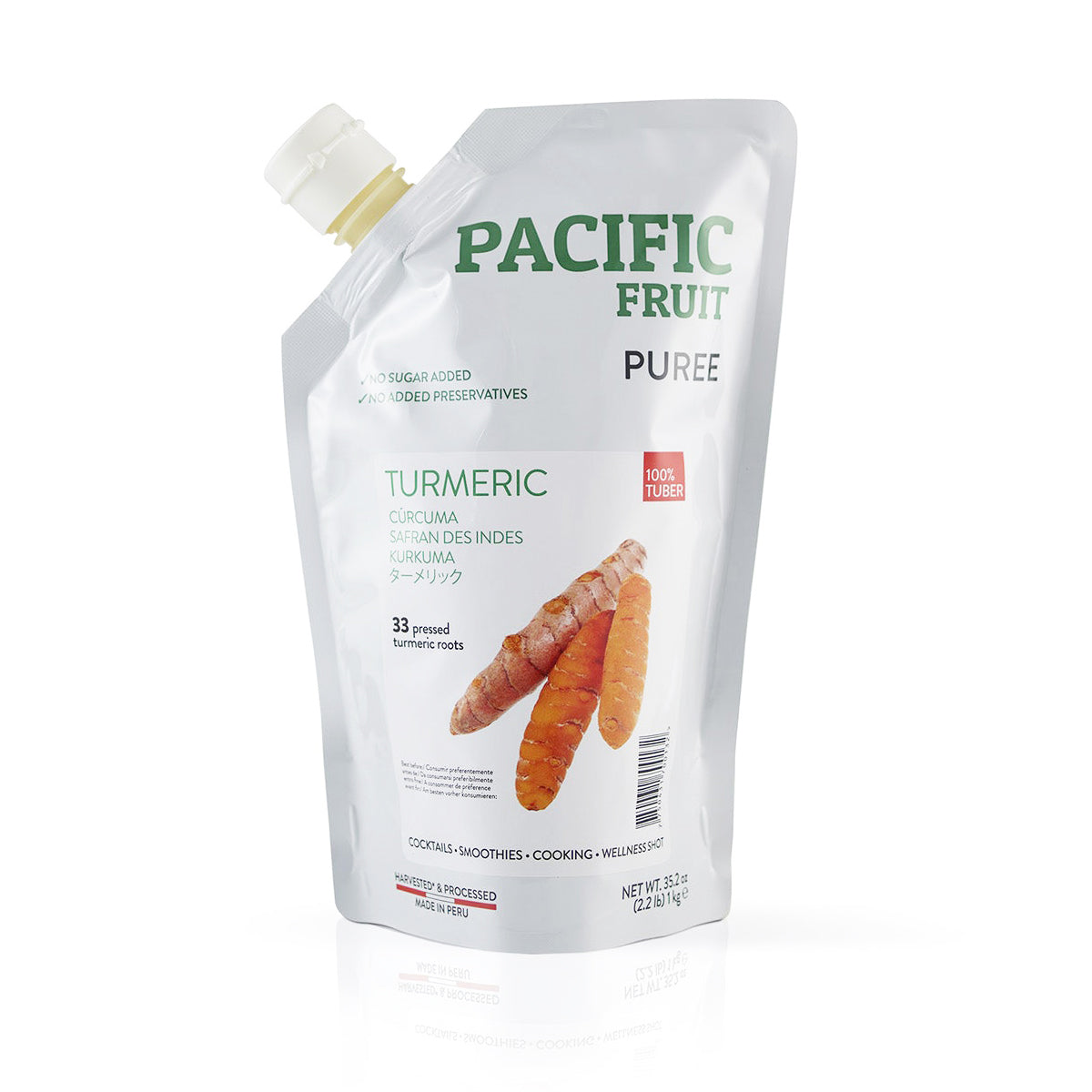 Pacific Fruit Turmeric Puree packaging on a white background