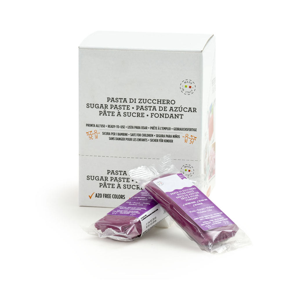 Purple violet rolled fondant by Gusta Supplies for cake decorating, 100g pack