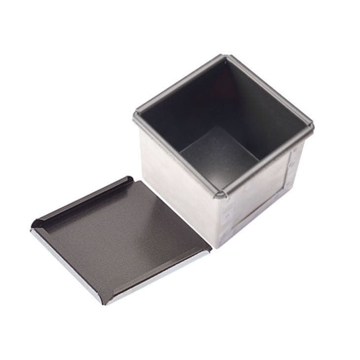 Square Sanneng loaf baking pan with a lid on a white background