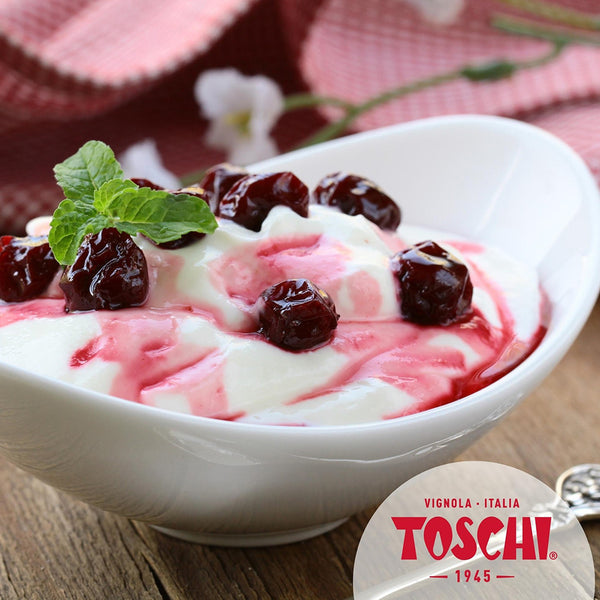 TOSCHI Amarena Candied Sour Black Cherries in Syrup, 1kg