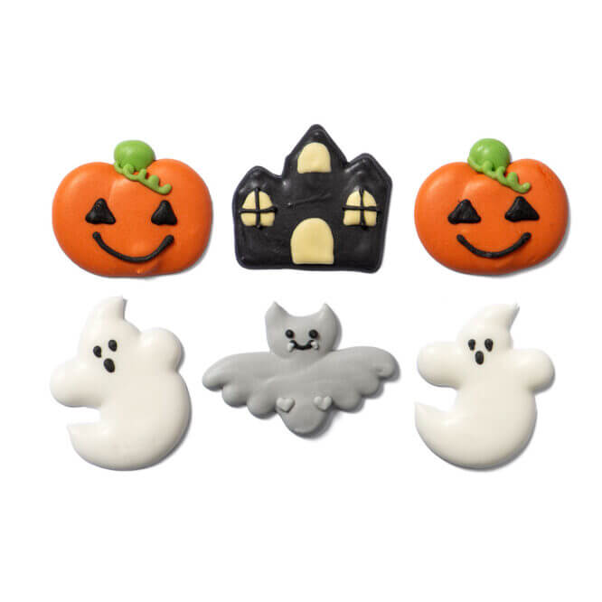 Halloween Fantasy Sugar Decorations – Handmade, 6 pcs