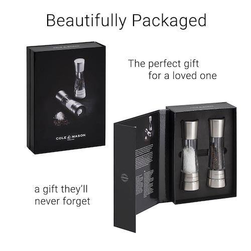 COLE & MASON Derwent S/S Salt & Pepper Mills Gift Set