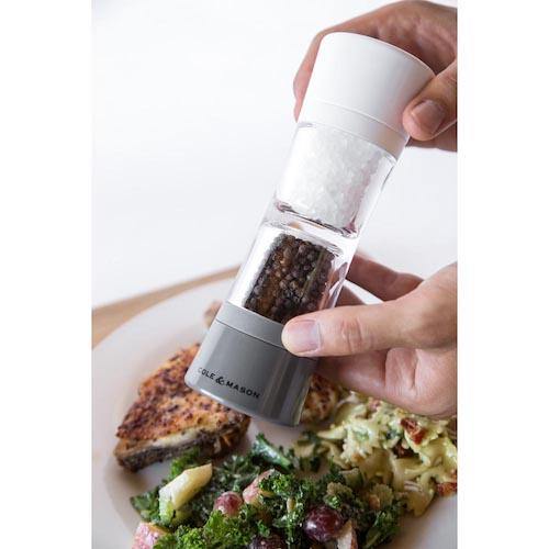 COLE & MASON Lincoln White & Grey Duo Pepper & Salt Mill