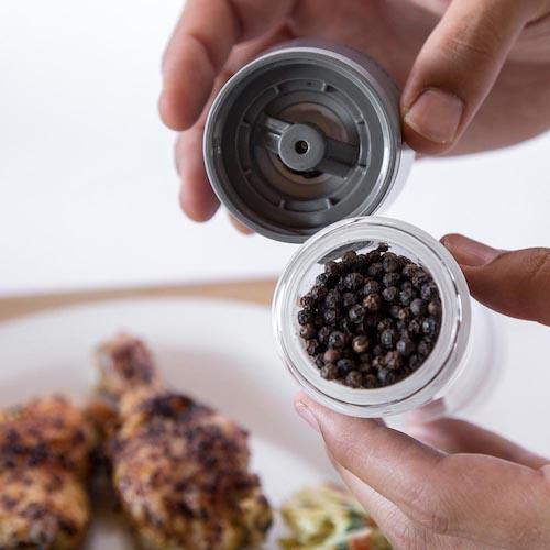 COLE & MASON Lincoln White & Grey Duo Pepper & Salt Mill