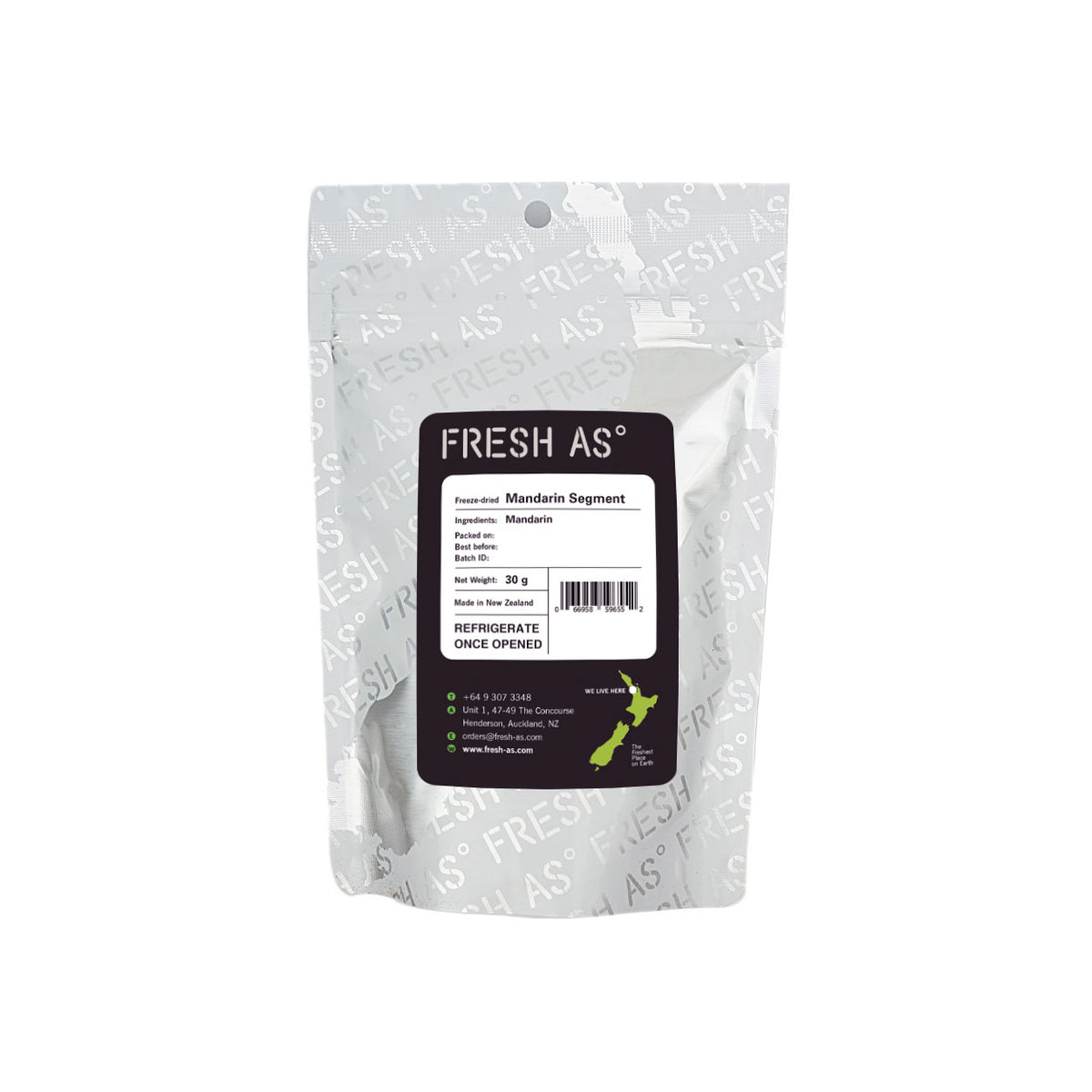 FRESH AS Freeze Dried Mandarin Orange Segment, 30g