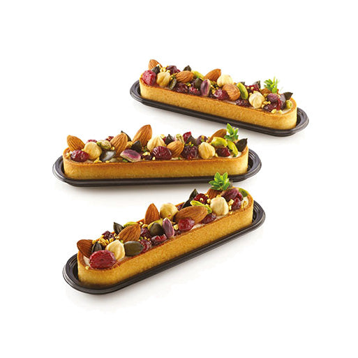 SILIKOMART Perforated Non-Stick Oblong Tart Rings (Set of 6)