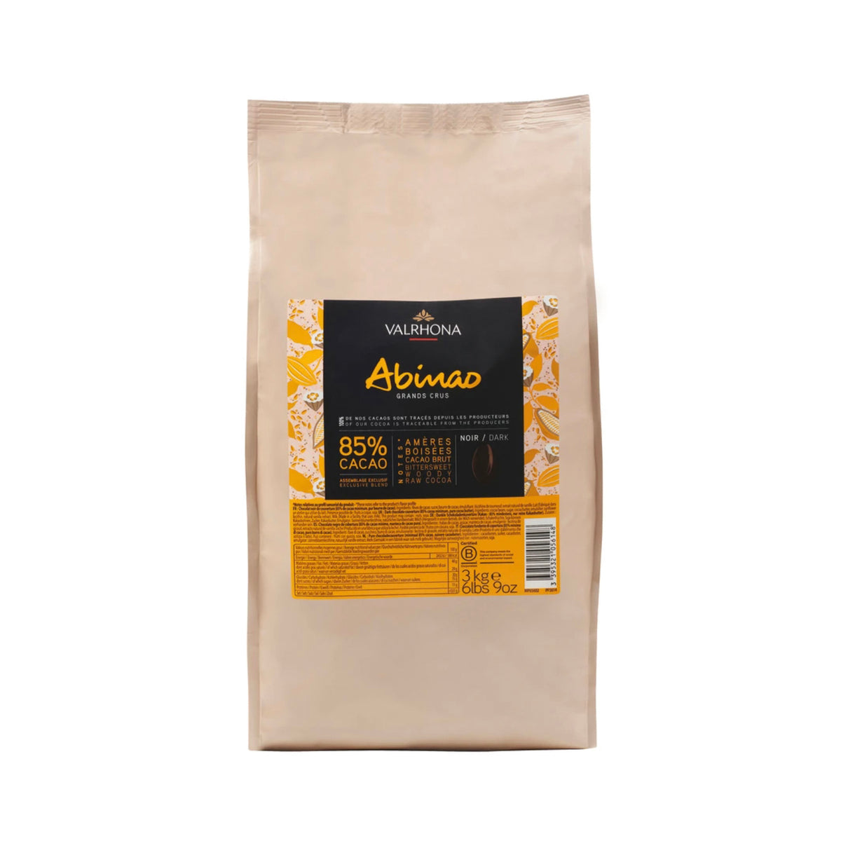 VALRHONA Abinao 85%, Dark Chocolate Couverture