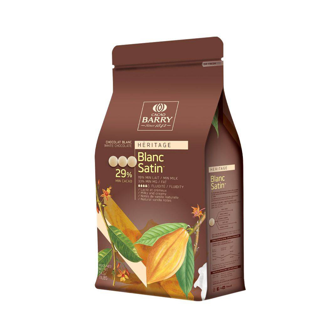 CACAO BARRY Blanc Satin 29% – White Chocolate Couverture (5kg)