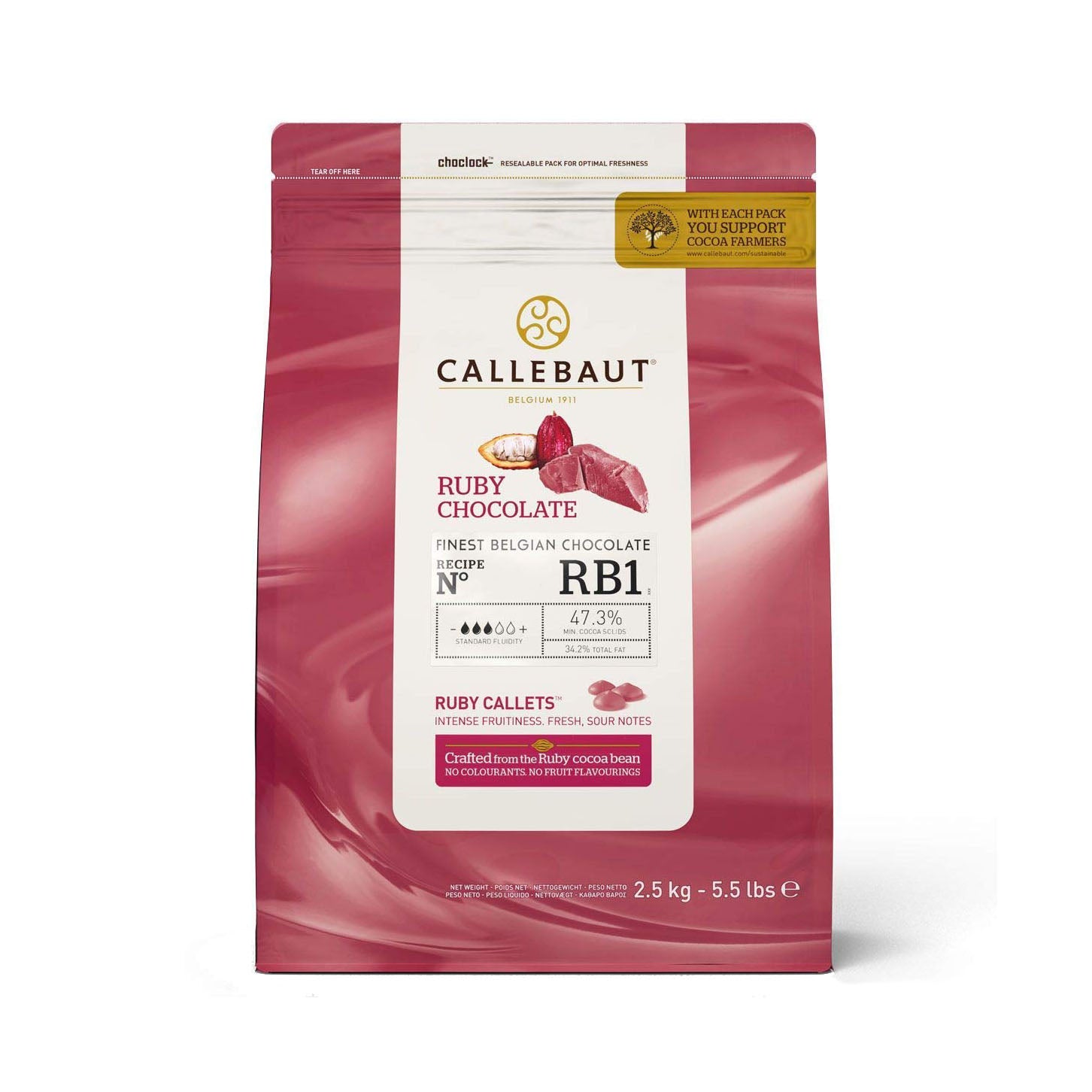 CALLEBAUT Ruby 33%, Ruby Chocolate Couverture