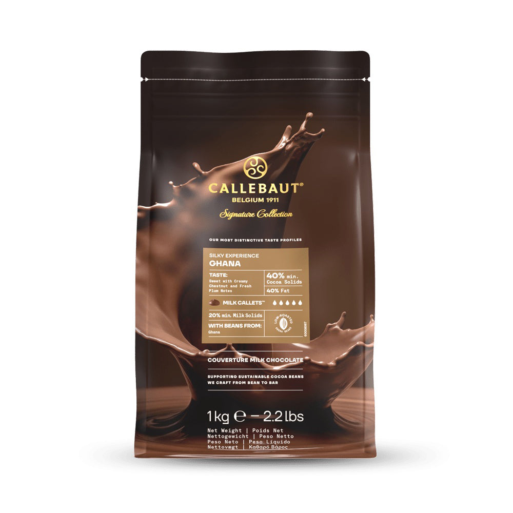 CALLEBAUT Silky Ghana 40% – Milk Chocolate Couverture (1kg)