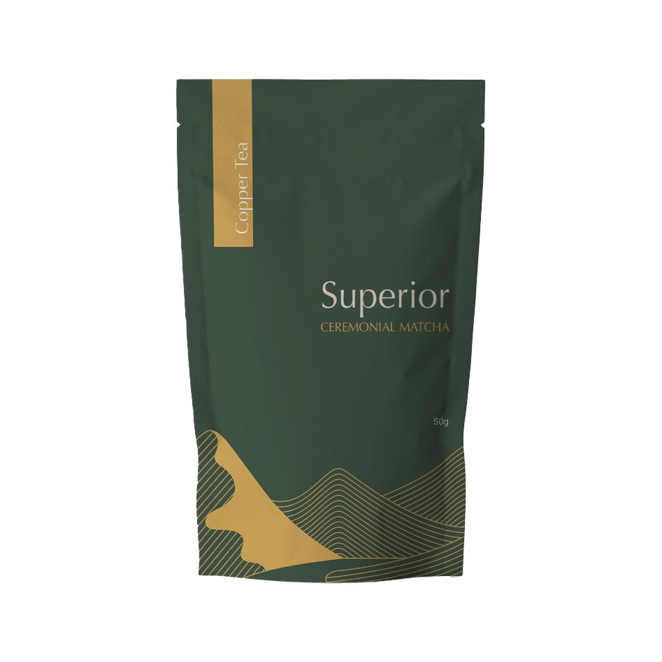 COPPER TEA Superior Ceremonial Matcha, Powdered Green Tea, 50g