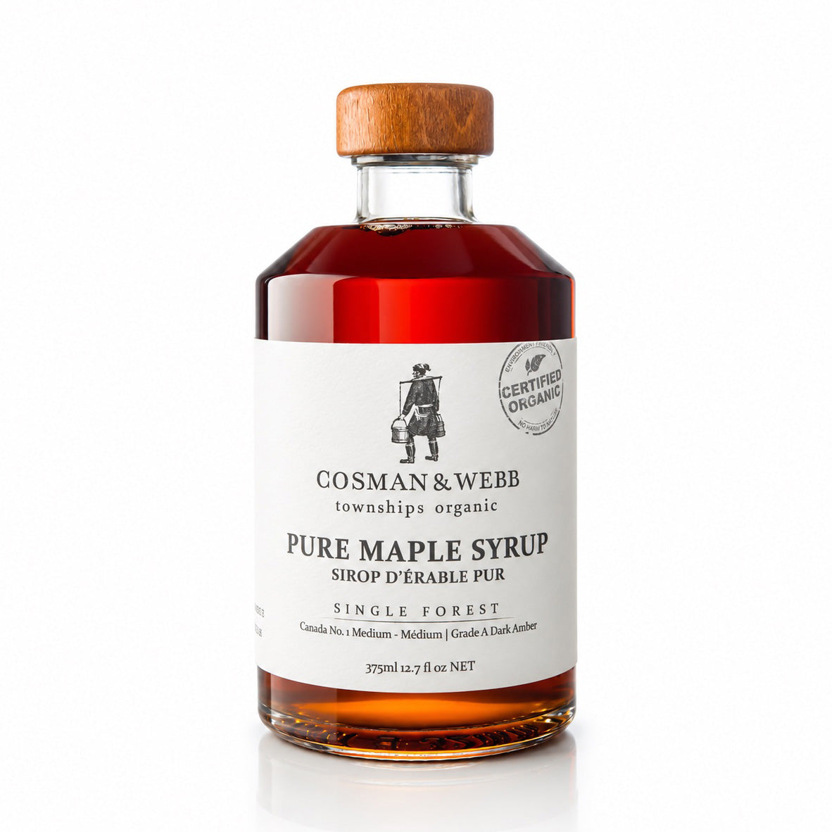 COSMAN & WEBB Organic Canadian Maple Syrup – Amber Rich Taste, 375ml