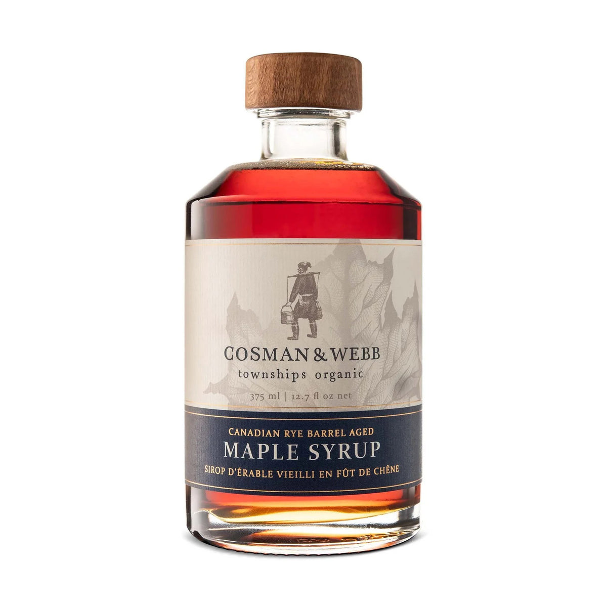 COSMAN & WEBB Organic Canadian Rye Barrel-Aged Maple Syrup, 375ml