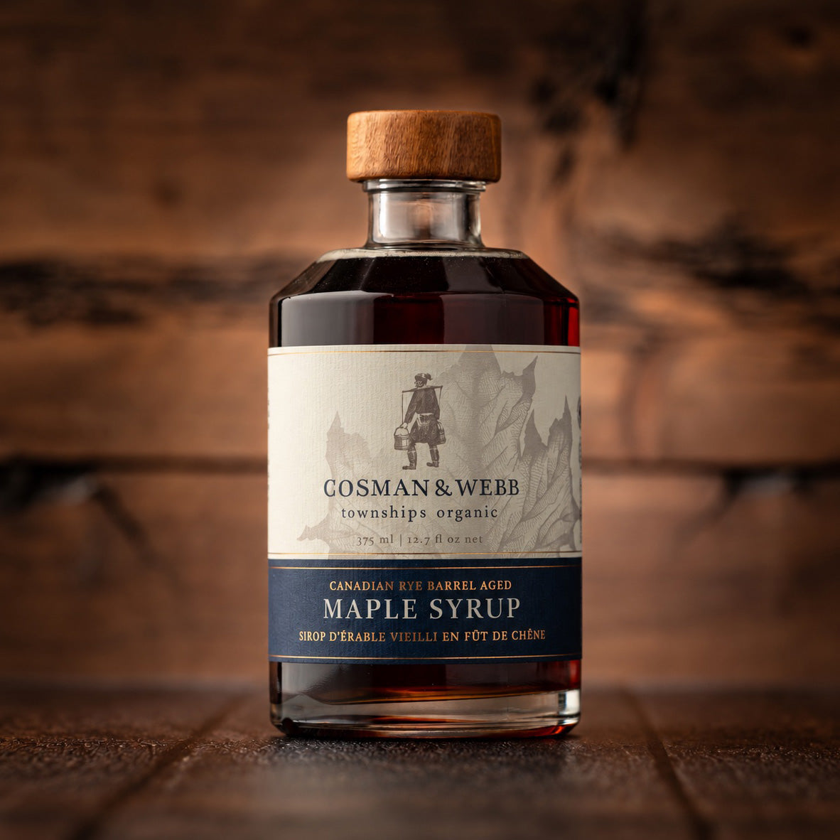 COSMAN & WEBB Organic Canadian Rye Barrel-Aged Maple Syrup, 375ml