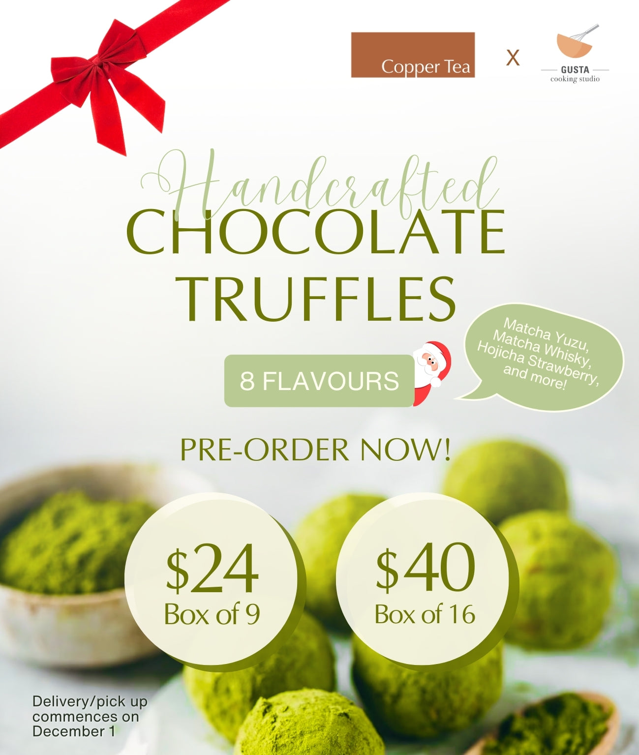 COPPER TEA x GUSTA Handcrafted Matcha Chocolate Truffles Gift Set (Pre-Order)