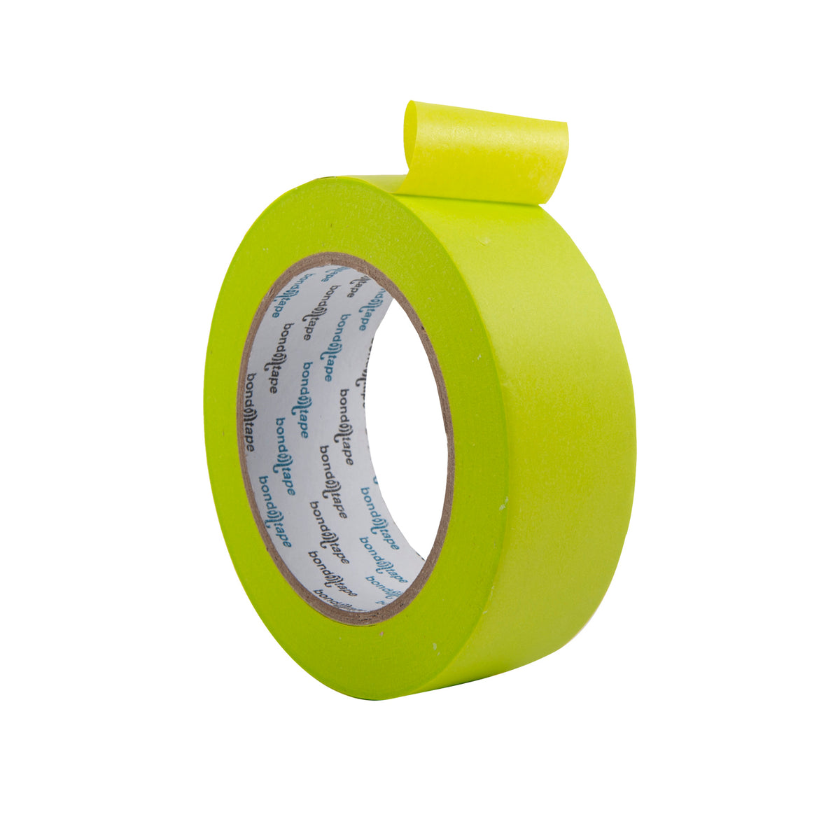 Roll of light green tape on a white background