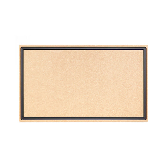 Natural chef series cutting board with black jus groove in a white background