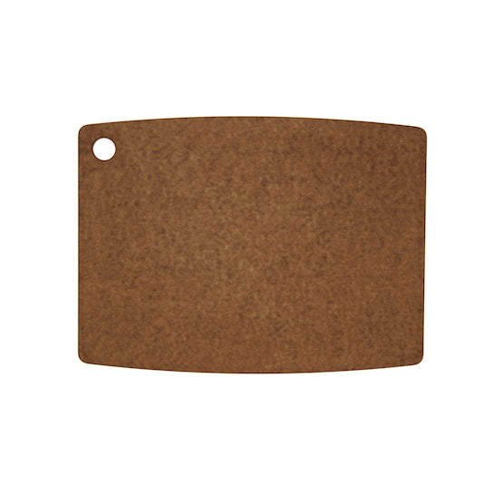 Back of Nutmeg Epicurean gourmet series cutting board with juice groove on a white background