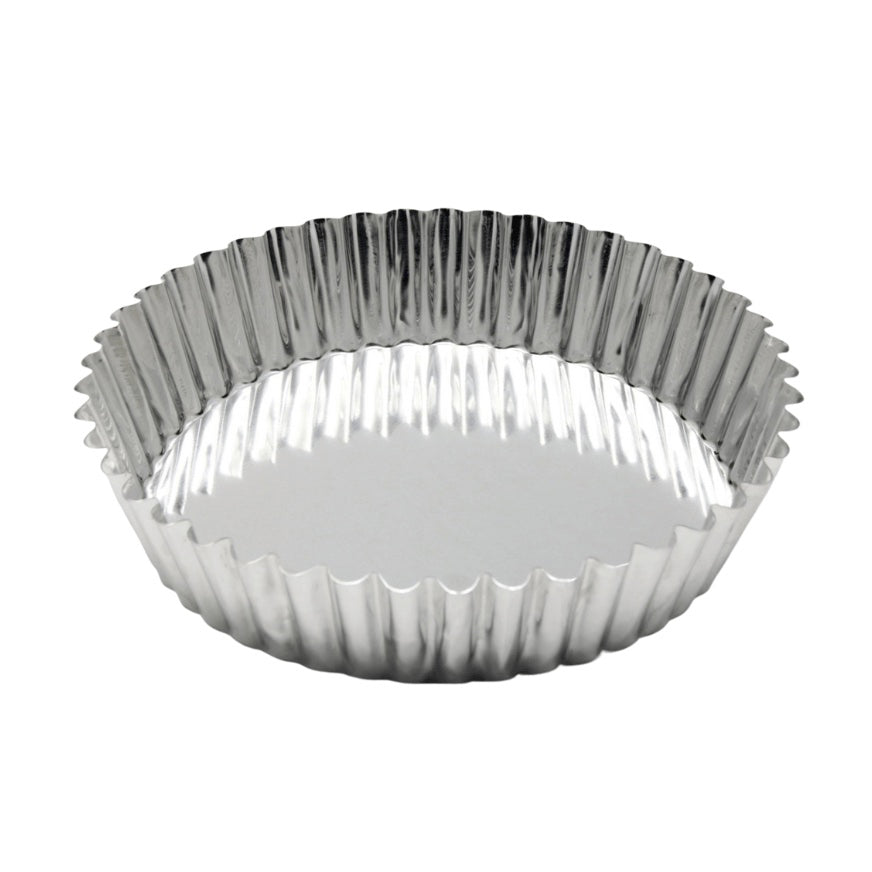 Round Gobel fluted tart mould on a white background