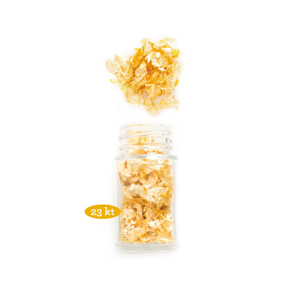 GUSTA SUPPLIES Genuine Edible 23 karat Gold Flakes, 125mg
