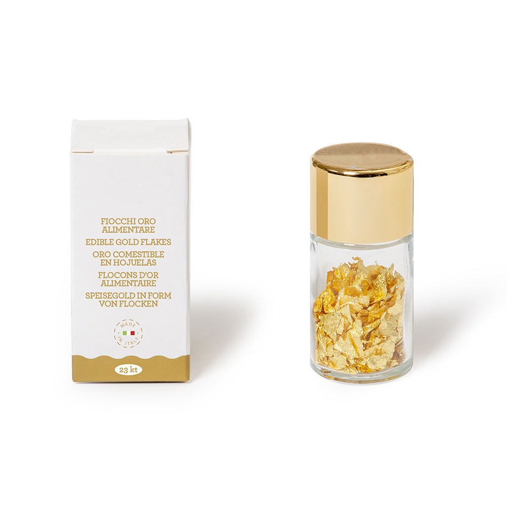 GUSTA SUPPLIES Genuine Edible 23 karat Gold Flakes, 125mg