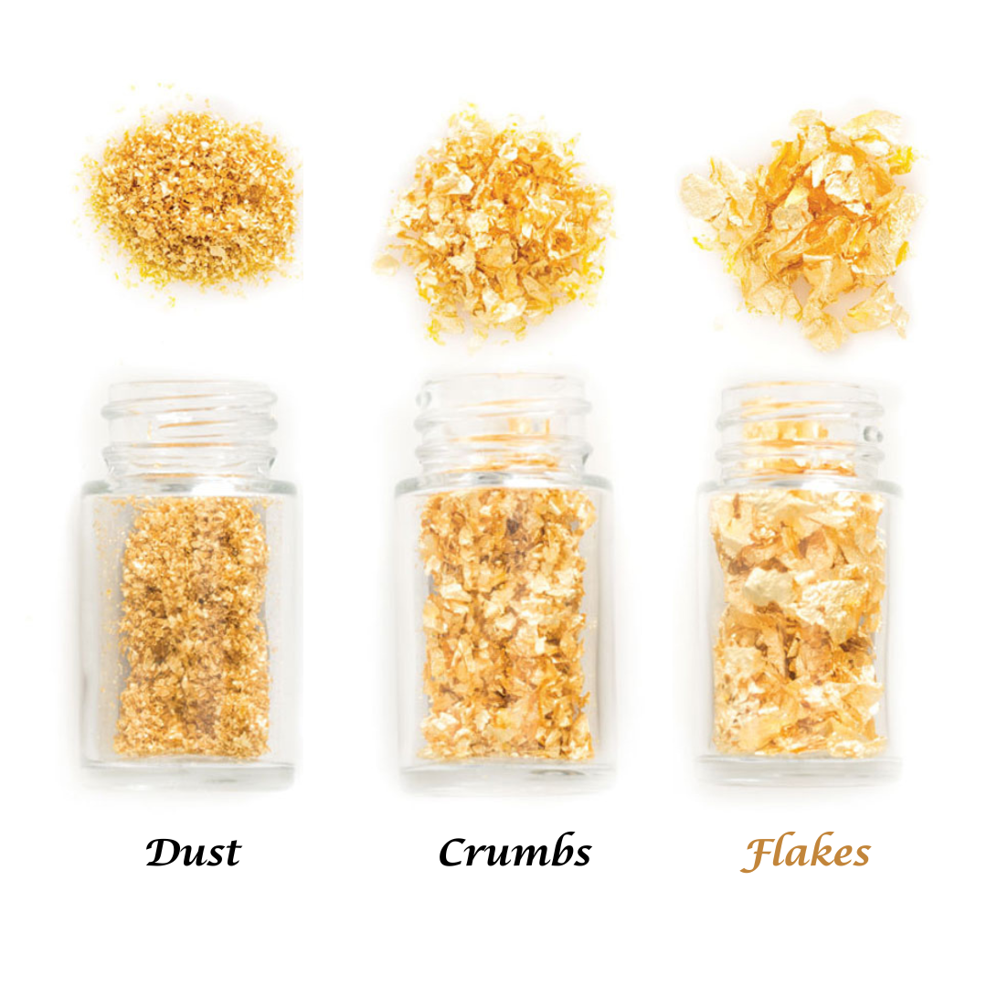 GUSTA SUPPLIES Genuine Edible 23 karat Gold Flakes, 125mg