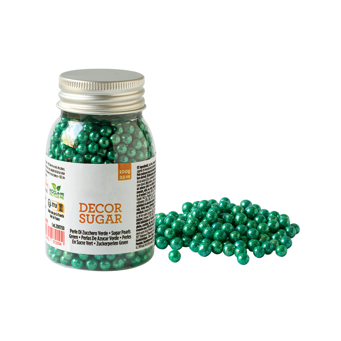 GUSTA SUPPLIES Metallic Green Decorative Sugar Pearls, 5mm