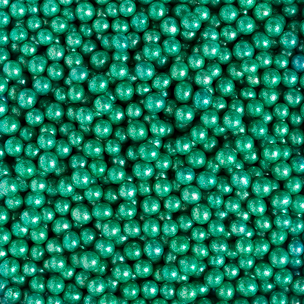 GUSTA SUPPLIES Metallic Green Decorative Sugar Pearls, 5mm