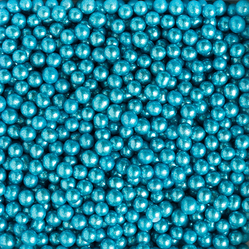 GUSTA SUPPLIES Metallic Light Blue Decorative Sugar Pearls, 5mm