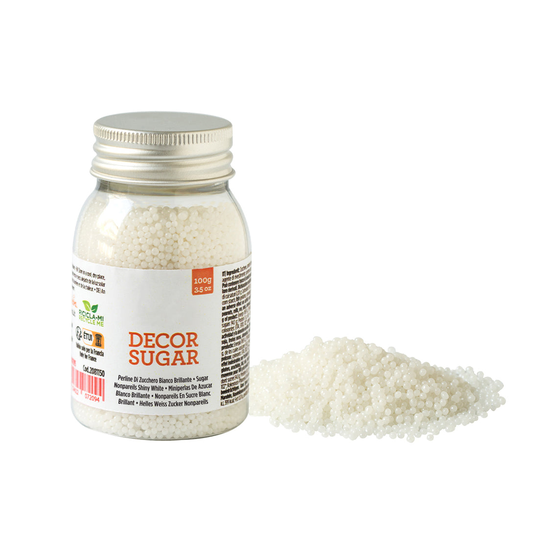 GUSTA SUPPLIES Shiny White Decorative Mini Sugar Pearls, 2mm