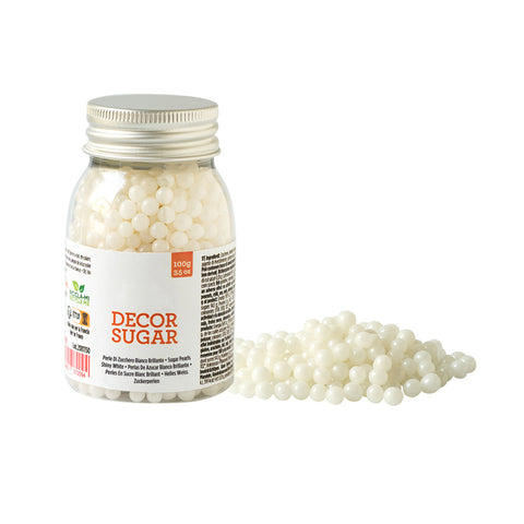 GUSTA SUPPLIES Shiny White Decorative Sugar Pearls, 5mm