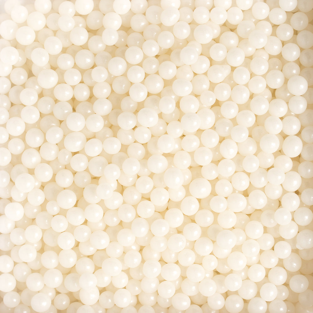 GUSTA SUPPLIES Shiny White Decorative Sugar Pearls, 5mm