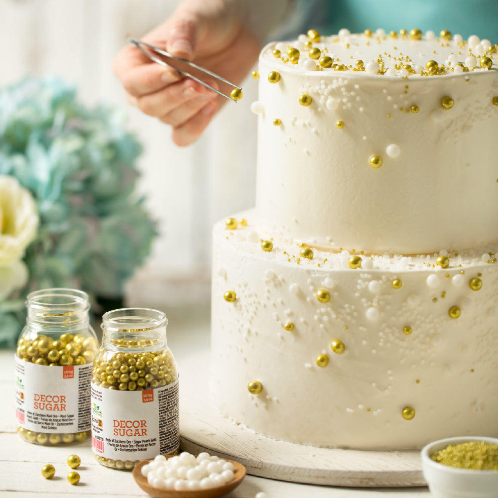 GUSTA SUPPLIES Shiny White Decorative Sugar Pearls, 5mm