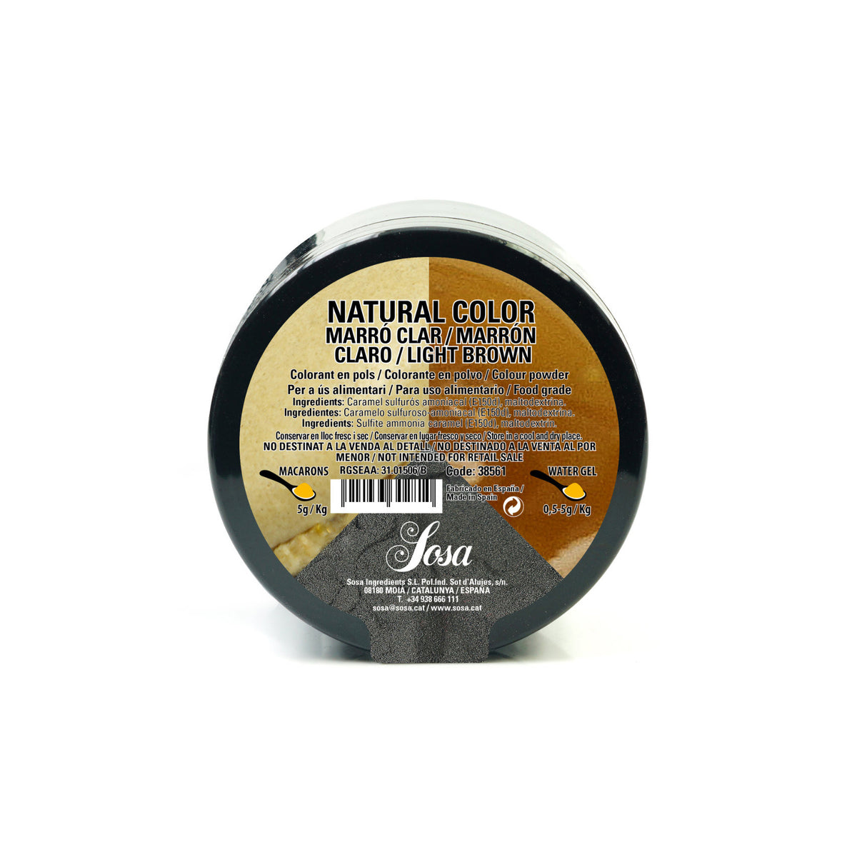 Sosa All Natural Water-Soluble Food Colouring Powder, Pale Brown