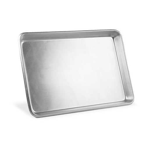 Aluminum baking tray on a white background