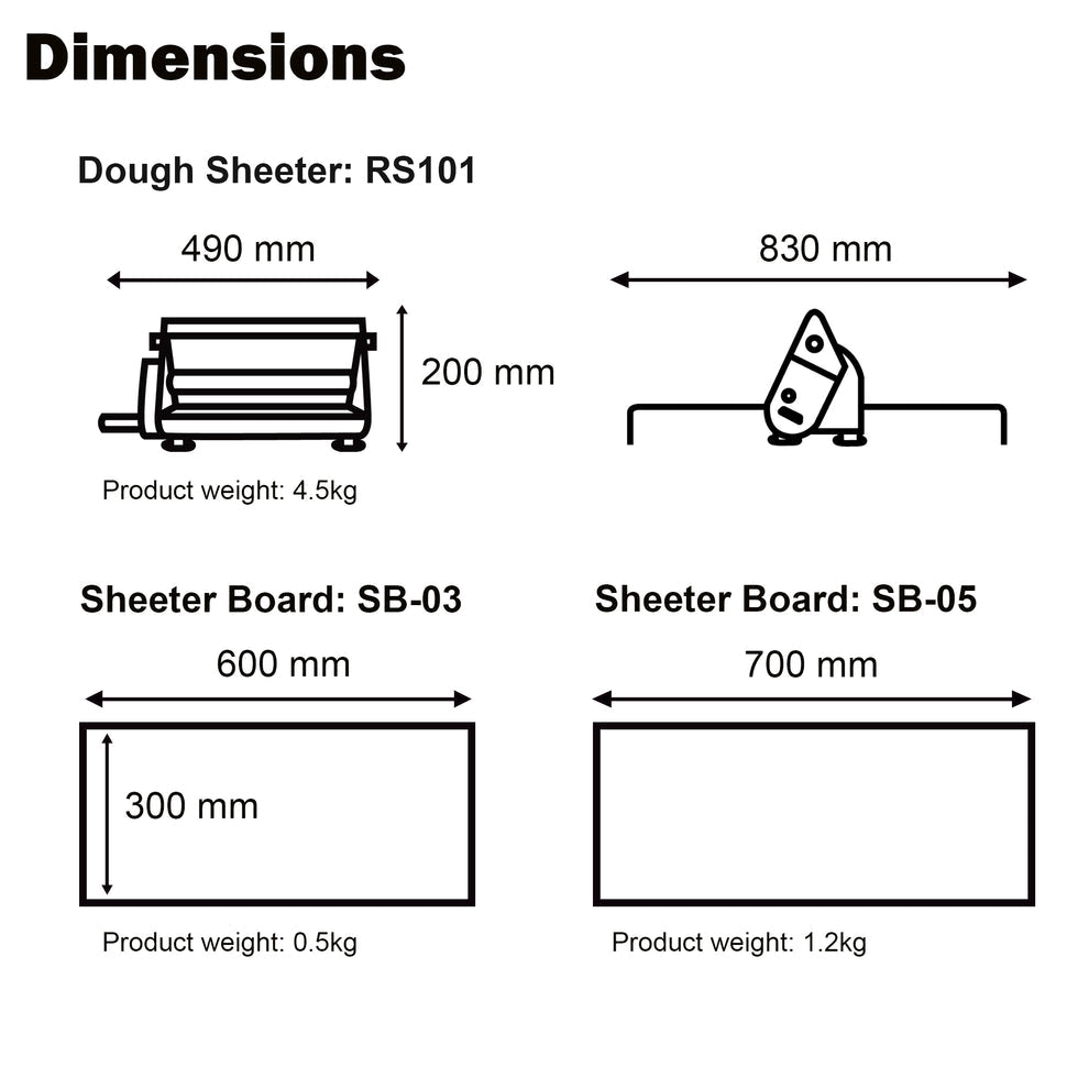 KNEADER RS101 — Compact Manual Dough Sheeter