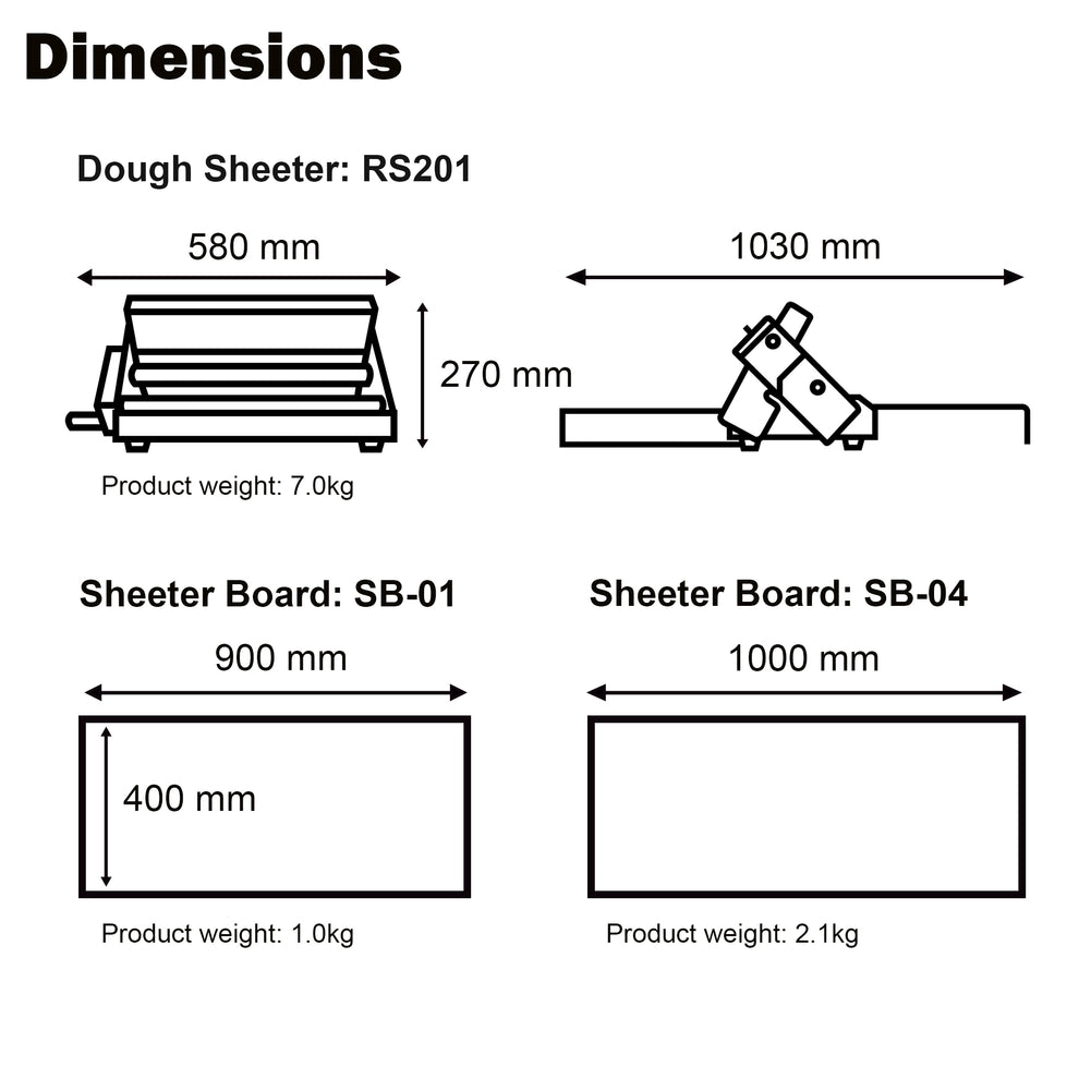 KNEADER RS201 — Folding Manual Dough Sheeter