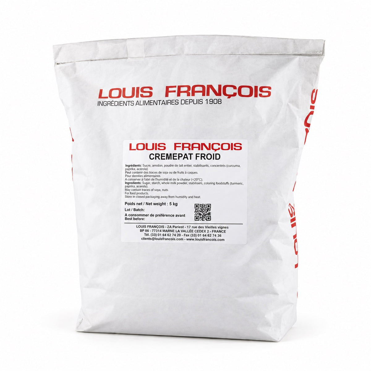 LOUIS FRANCOIS CremePat Froid – Cold Pastry Cream Mix, 5kg