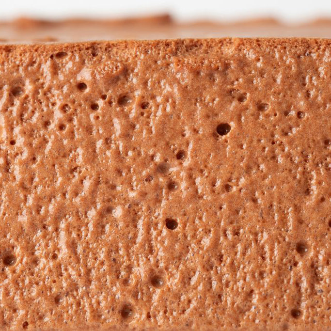 Close-up of a textured brown mousse made using Louis Francois Gallimousse
