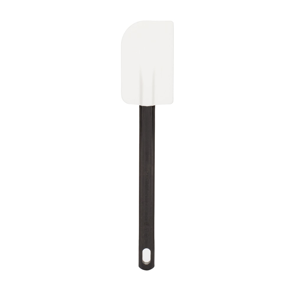 White Matfer spatula with black handle on a white background