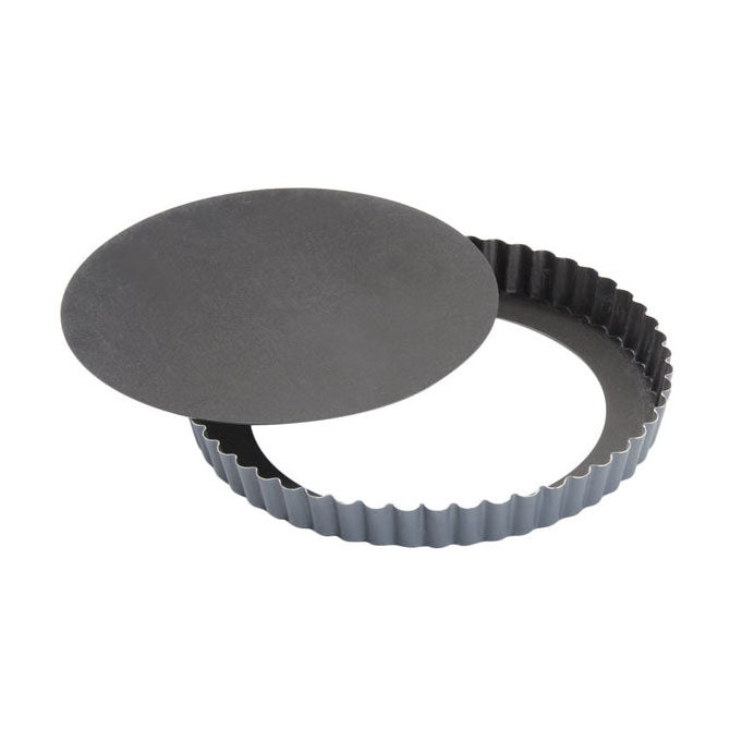 Matfer round quiche pan with a round removable base on a white background