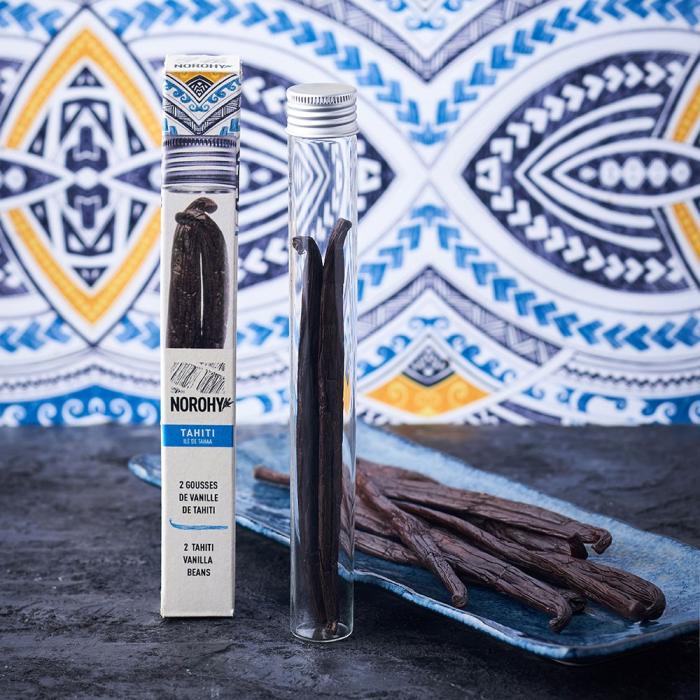 NOROHY Premium Tahitian Vanilla Beans, Vial of 2